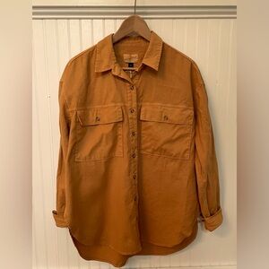 NWT Oversized Camel Button Down shirt
